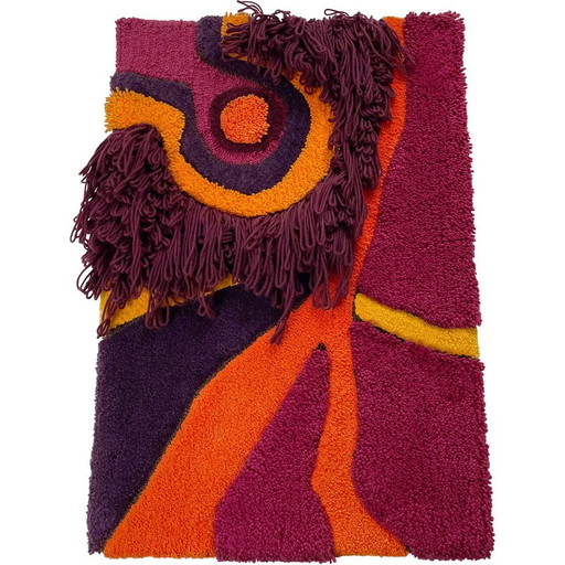 Vintage wool wall rug by Ewald Kröner for Schloss Hackhausen, Germany 1970s