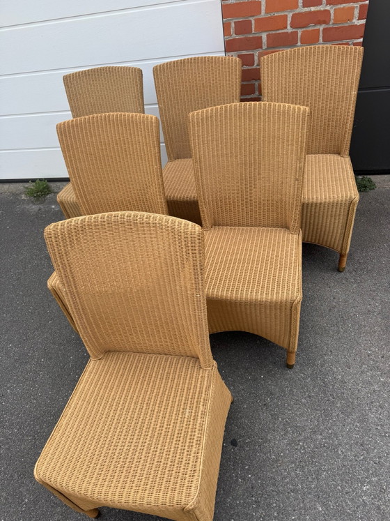 6 Sillas de comedor, lloyd loom collection, Bambú, Ratán, Beige (foto 4 de 5)