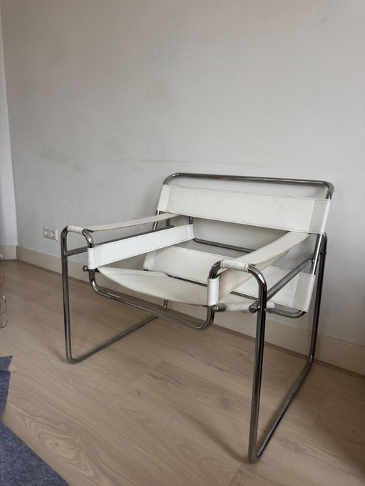 wasilly lounge stoel wit leer