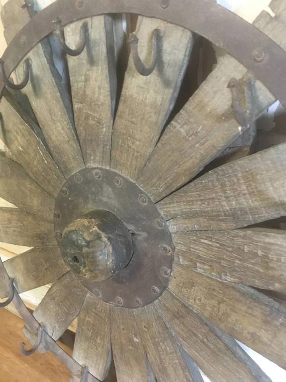 Sleutelhangerwiel of ander in hout en metaal – Kapstokken, Wood, Metal, Vintage (photo 3 of 10)