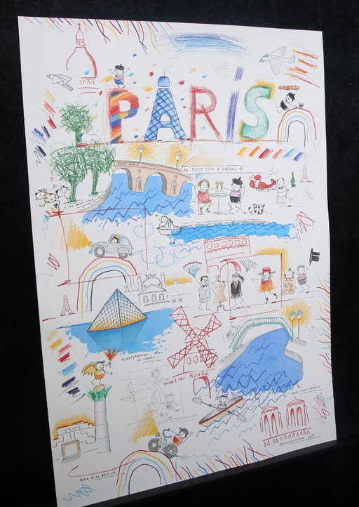 Schlote, Wilhelm - Paris - Original-Entwurfszeichnung - signiertes UNIKAT