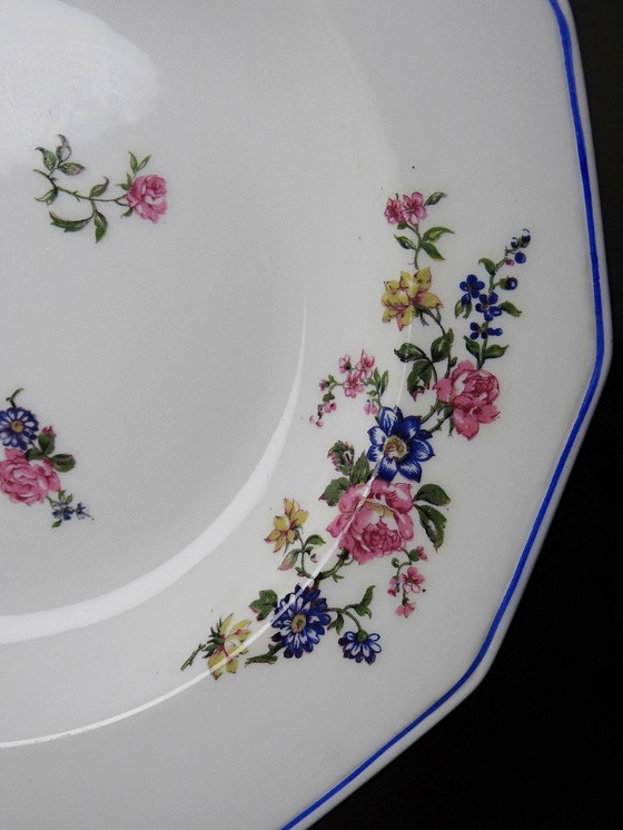 Image 1 of 4 piatti fondi in porcellana di Limoges Bernardaud con decoro floreale degli anni '20-'50