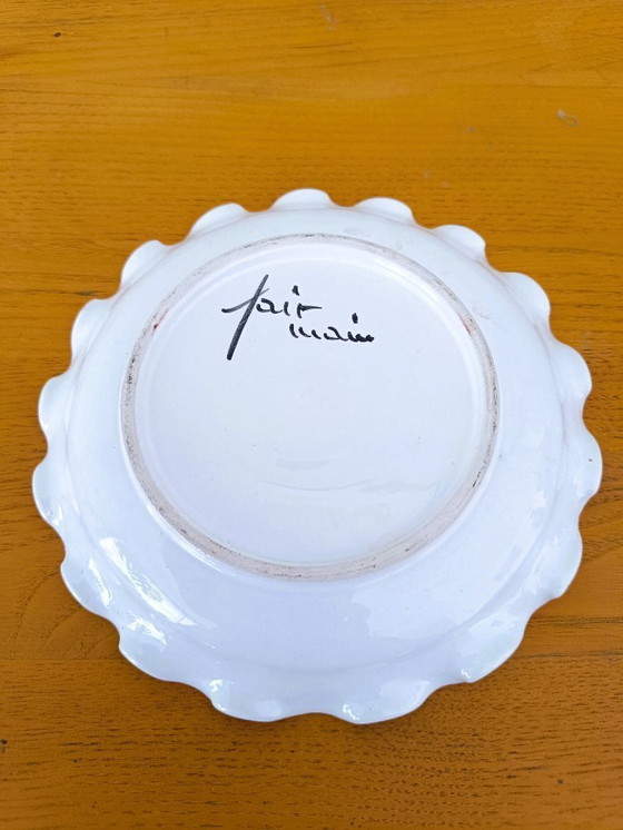 Image 1 of Keramische botervloot met bloemendecoratie