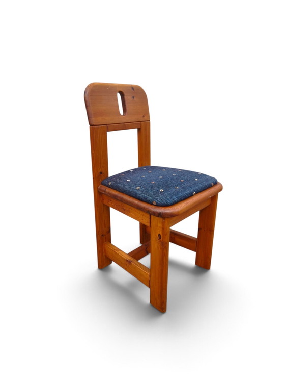 6 Rare WASA Dining Chairs – Textile, Wood (photo 7 of 8)