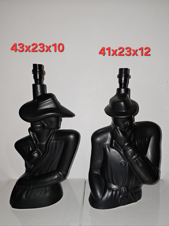 Image 1 of Unique Vintage Ceramic Lamp Bases – “VL Ceramics Holland”