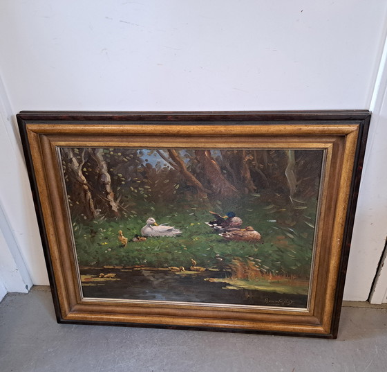 Image 1 of Aarnout van Gilst pintando patos junto al río.e