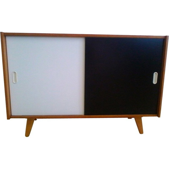 Image 1 of Vintage black and white oak sideboard by Jiroutek interier, 1960