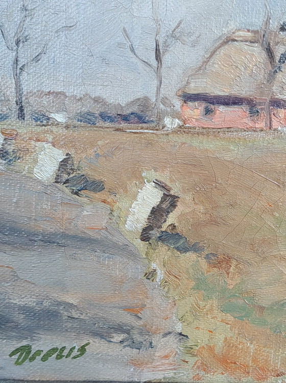 Image 1 of Gemälde einer niederländischen Landschaft mit einer Mühle