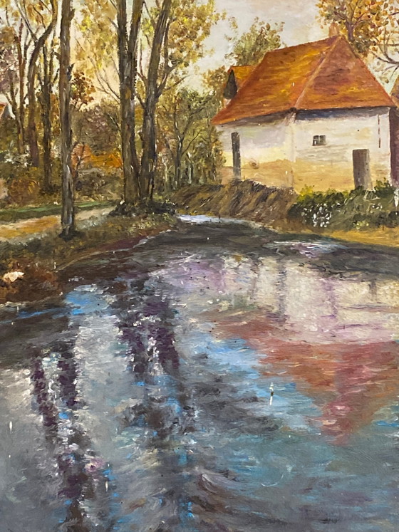 Waterside Landscape – Oil on Canvas – Attributed to André Hasse – French School – Paintings & Drawings, Wood (photo 4 of 9)