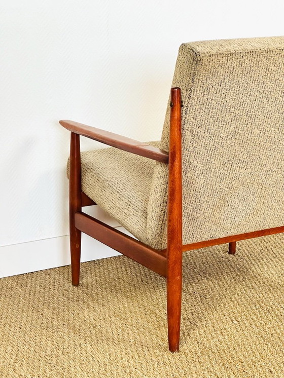 Image 1 of Poltrona scandinava vintage in teak e tessuto testurizzato, 1960