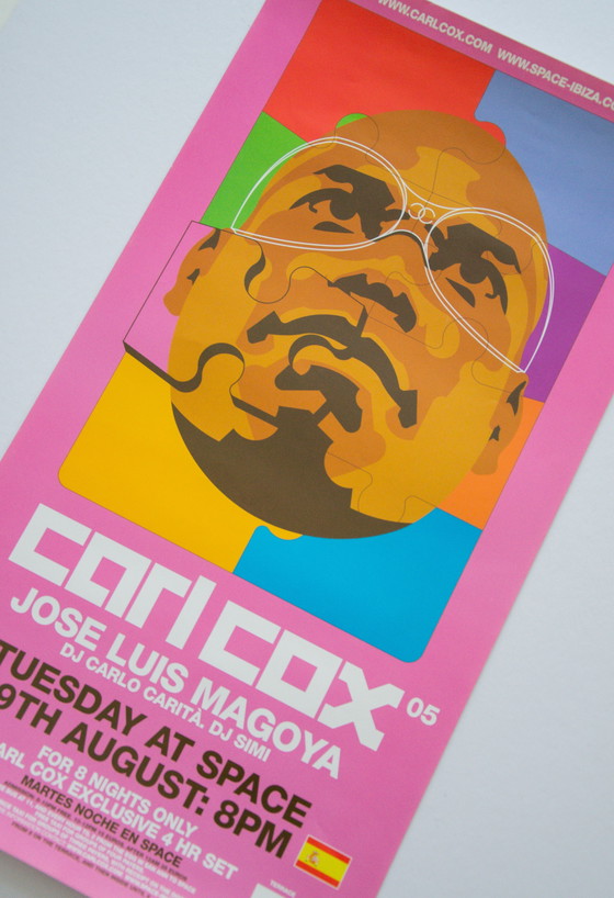 Image 1 of Origineel Vintage Carl Cox at Space/Ibiza 2005 / Uitstekende Staat / 59x32cm
