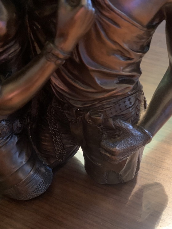 Bildhauerei Oliver Tupton – „Amants passionnés“ – Signierte Kaltgussbronze-Figur – 21 cm / 1,62 kg – Metal (photo 4 of 24)