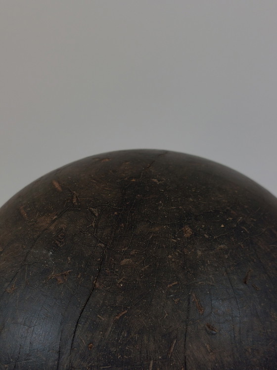 Image 1 of Antique decorative patinated hardwood ball