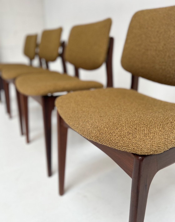 Image 1 of Set Of 4 Solid Wood Danish Chairs, 1970's