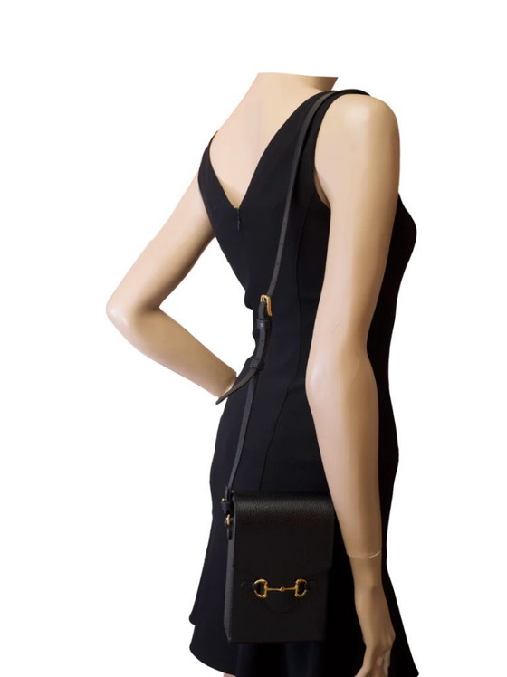 Image 1 of Tasche GUCCI Horsebit 1955 Vertical in Cuir Noir - 103384