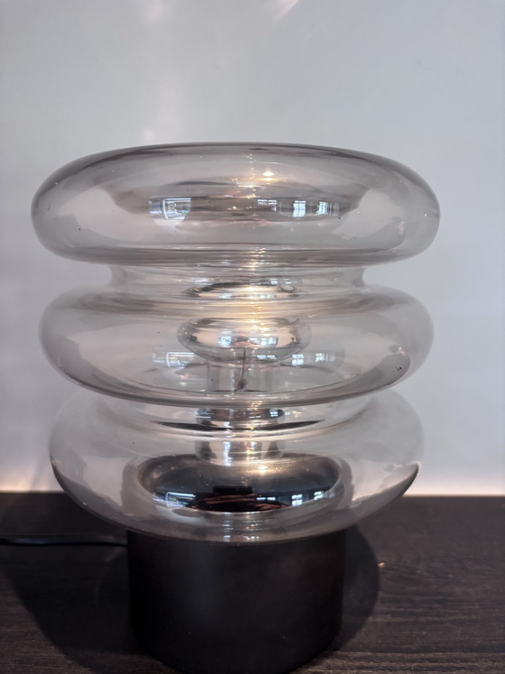 Space Age Table Lamp Glashütte Limburg 'Bulb' 'Moon' Series – Metal (photo 11 of 12)