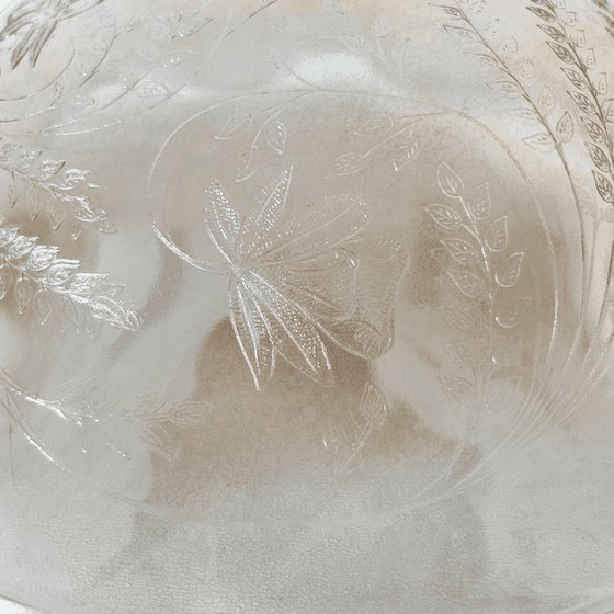 Image 1 of Bol vintage Jeanette Floragold Louisa en verre ondulé, années 1950