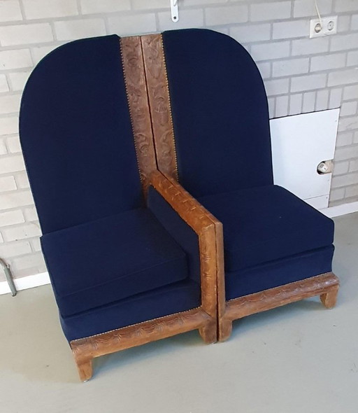 2 French Art Deco armchairs