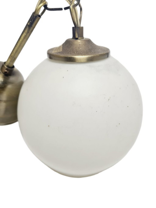 Vintage Communist Pendant Lamp, Poland, 1970s – hanglampen, Glass, Metal (photo 2 of 6)