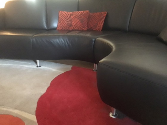 Image 1 of Divertido sofá de cuero negro de FM Muster