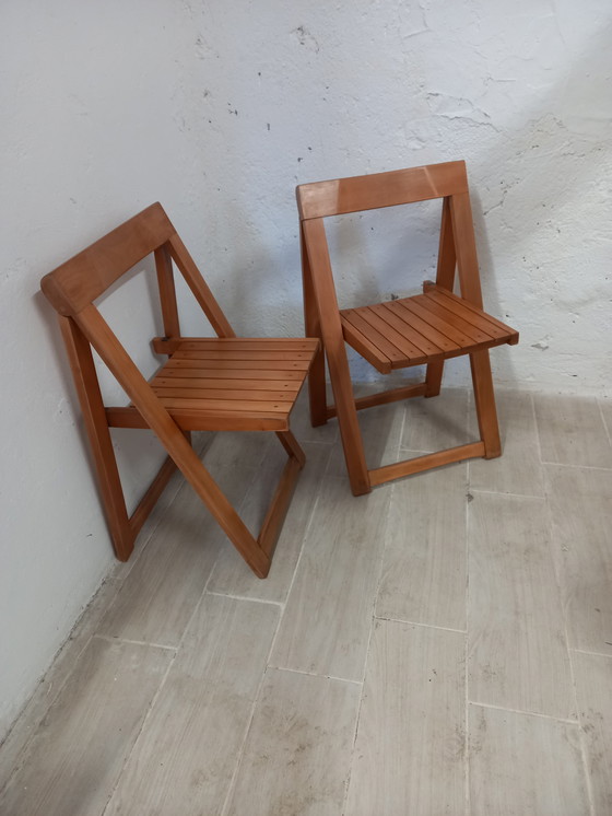 Image 1 of Coppia di Sedie Pieghevoli Trieste Produzione Bazzani