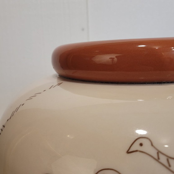 Image 1 of Vase design animals, ceramic, 80's - France