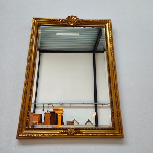 Vintage Rococo gold deKnudt mirror crested mirror mantel mirror