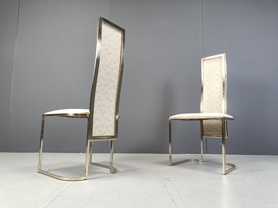 Image 1 of Vintage Brass Dining Chairs By Belgo Chrom, 1970S - Set Of 8