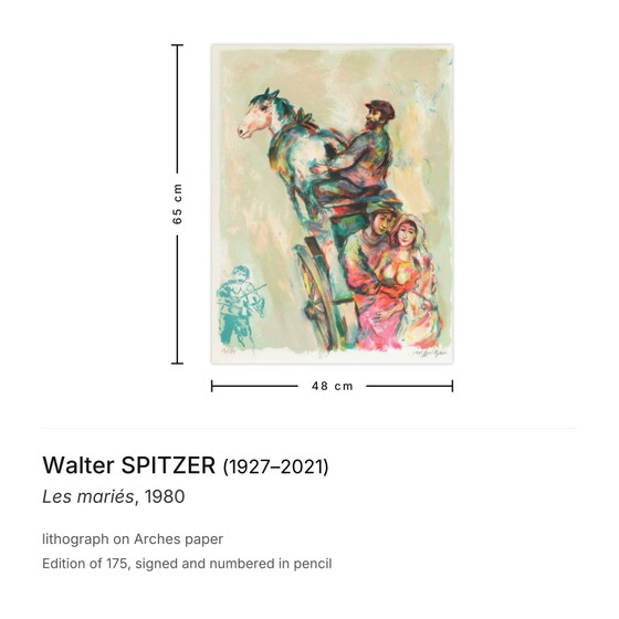 Image 1 of Walter SPITZER Les mariés Signed lithograph 1980