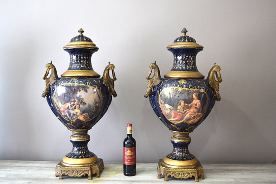 Image 1 of magnifica coppia di vasi del XIX secolo