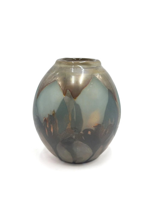 Vase en verre multicolore des années 1980 par Vera Walther