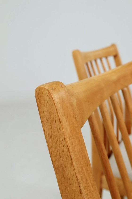 Image 1 of Sedie da pranzo scandinave con motivo a spina di pesce, set da 4 pezzi