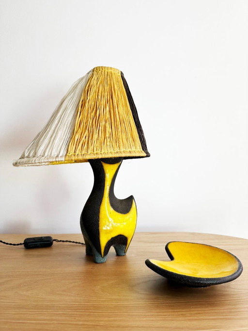 Lampada vintage di Lilette e Gilbert Valentin per Les Archanges, Francia 1950