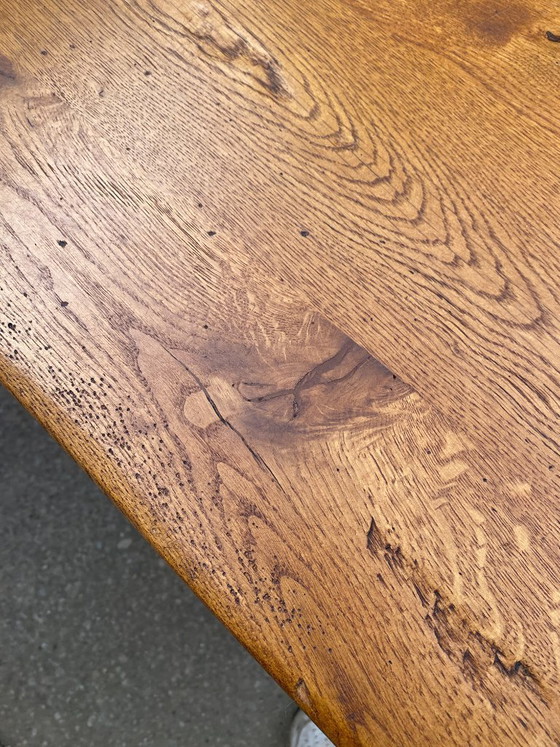 Image 1 of Table de ferme à repas à manger en chêne massif 1950 130x80 h76cm