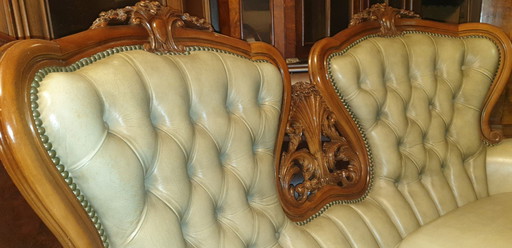 Divano barocco in pelle Biedermeier