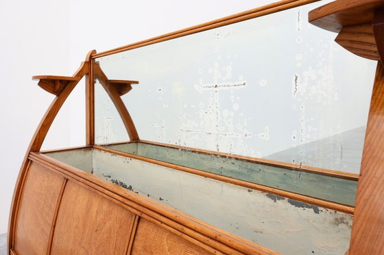 Image 1 of Art Deco buffet, planter or liquor cabinet in wood with mirror, France 1920s