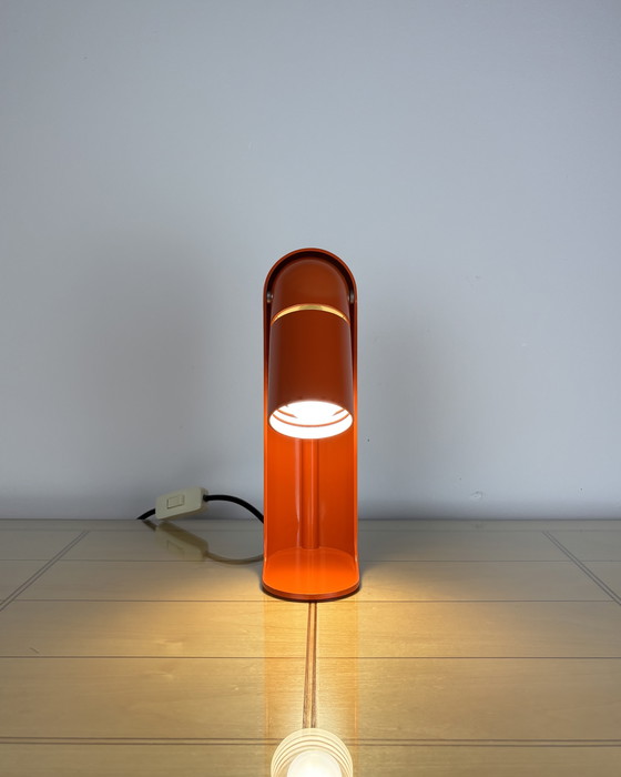 Image 1 of Flip Top Space Age Desk Lamp Leuka 1970s by Richard Carruther Vintage Table Lamp Space Age 70s Mid Century Industrial Italy