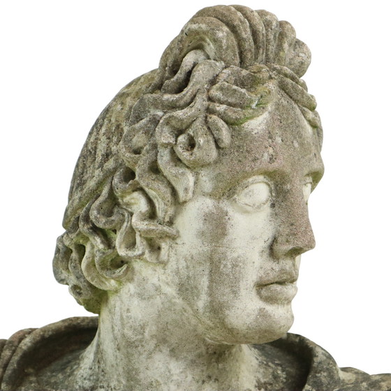 Image 1 of Large Apollo Bust Garden Statue