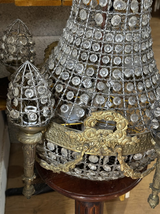 Image 1 of Kronleuchter im Stil Louis XVI. (Mongolfiere) – 19. Jahrhundert