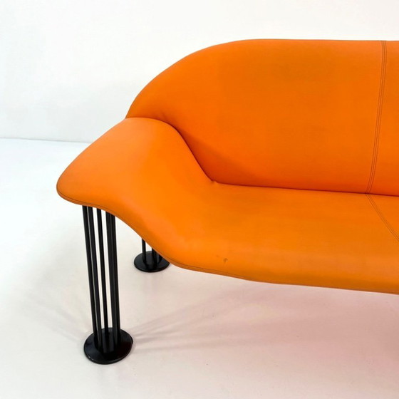 Image 1 of Orangefarbenes Sofa von Burkhard Vogtherr für Hain & Tohme, 1980er Jahre