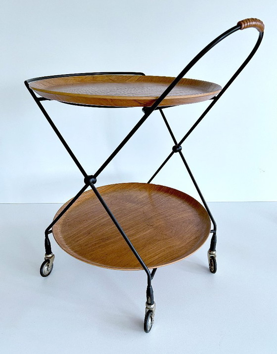 Image 1 of Vintage Scandinavian Serving  Cart Trolley