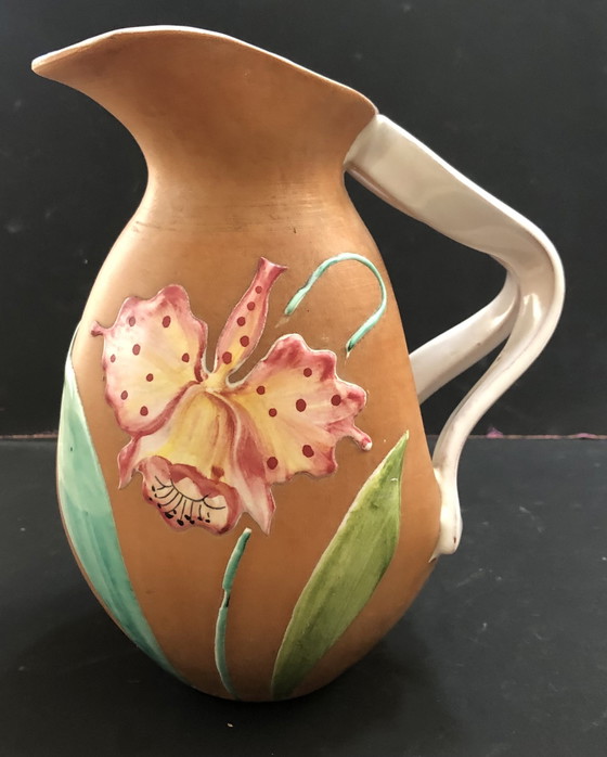 Image 1 of Vintage Ceramic Pitcher Vase From Fiamma, Italy