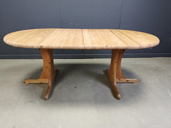 Image 1 of Rainer Daumiller style XL extendable pine wood  Dining Table, 1970s