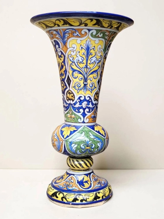 Vaso Cornet in maiolica di Nevers, Montagnon – Vasi, Porcelain (photo 3 of 10)