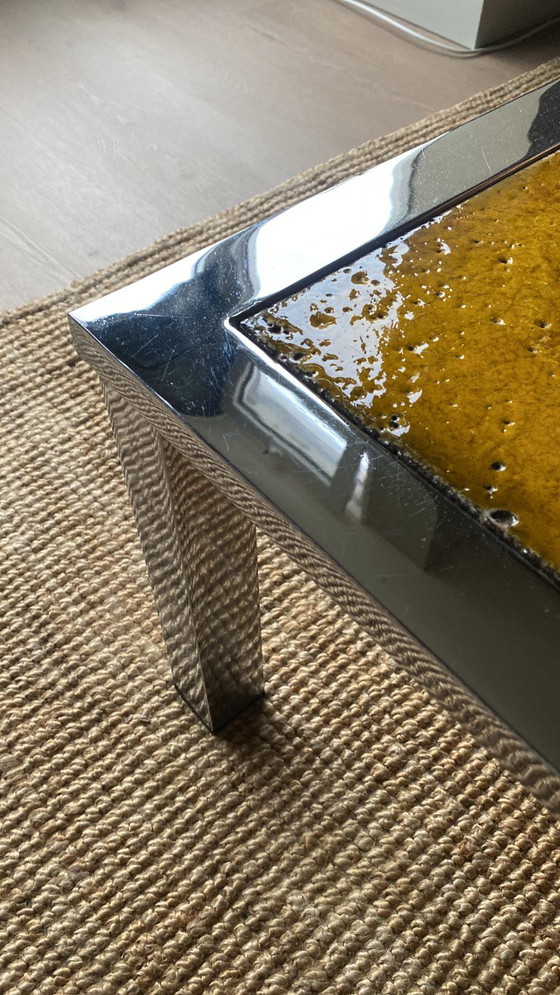 Retro Coffee table: Chrome with stone/tiles (photo 12 of 16)