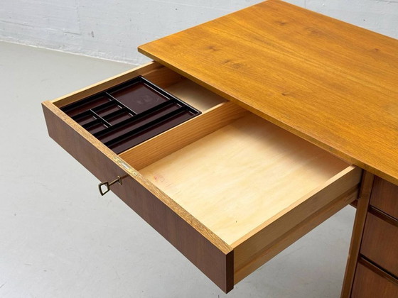 Image 1 of Walnut desk with brass details, 1960s