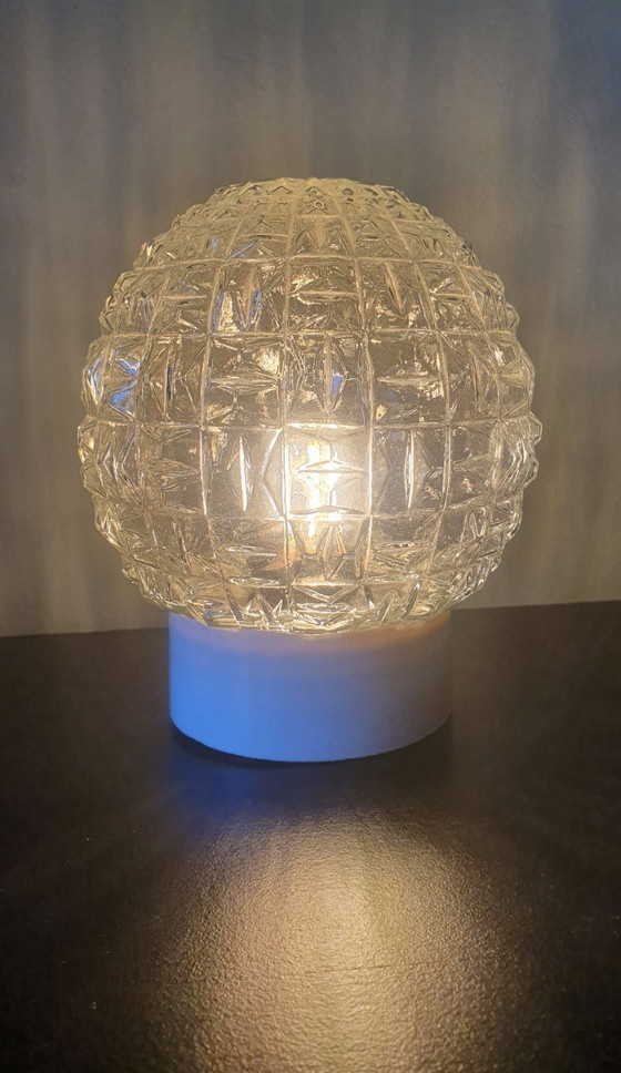 Image 1 of Lampe globe pour plafond (ou mur) en verre texturé d'Italie.