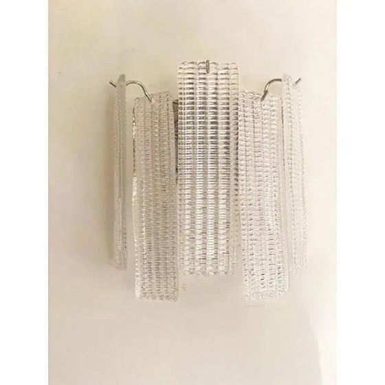 Image 1 of Simoeng “Listelli” Murano glazen wandlamp met diamantvormige strepen