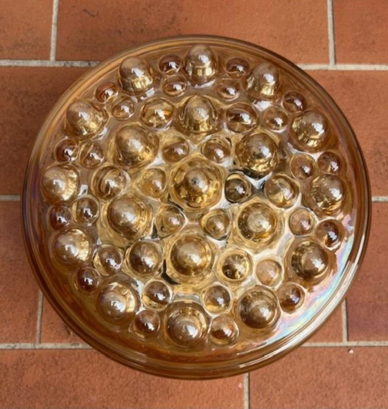 Image 1 of Leuchtend orange-goldene Decken-/Wandleuchte aus den 1980er Jahren