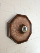 Keramieken aardewerken bruine vintage wandlamp, west germany fat lava stijl, keramische retro wandlamp, space age lamp